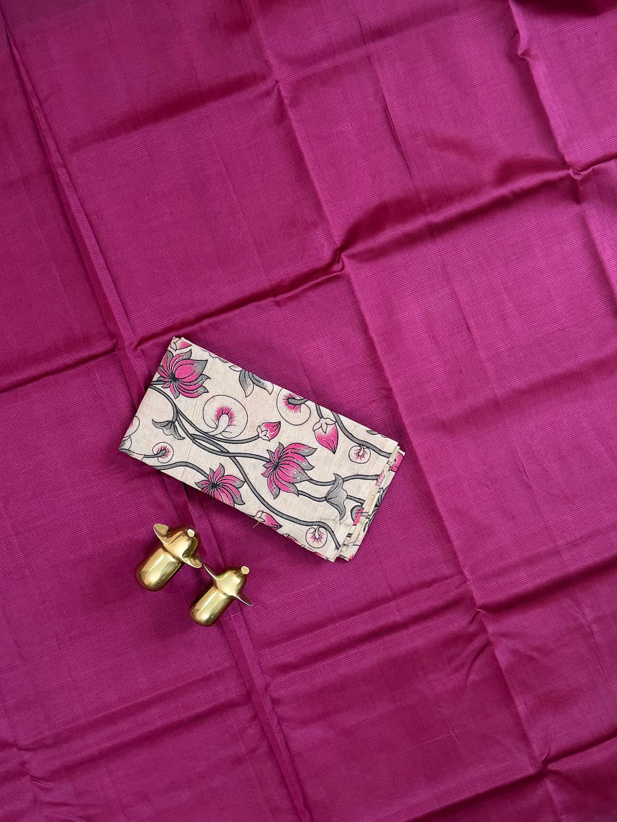 Handwoven Mangalagiri Plain Pattu Saree - Purple