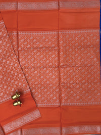 Orange with Blue Vanasingram Pattern Chinnalampattu Saree