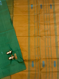 Chinnalampattu Saree - Green with Brown