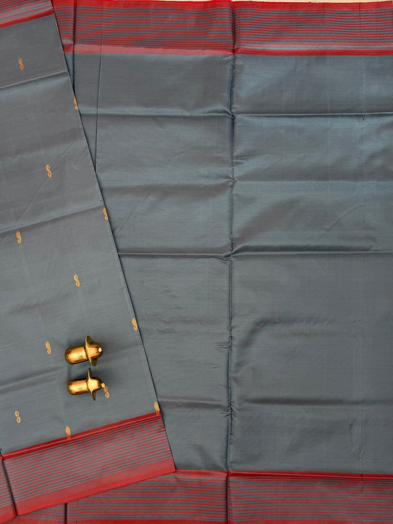 Chinnalampattu Saree - Grey with Red