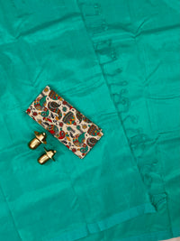 Handwoven Mangalagiri Plain Pattu Saree - Sea Green