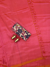 Handwoven Mangalagiri Plain Pattu Saree - Light Pink