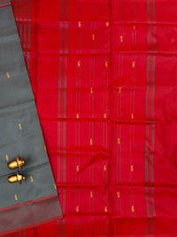 Chinnalampattu Saree - Grey with Red