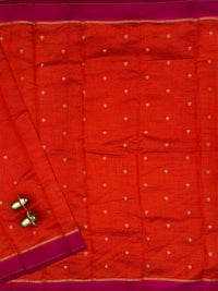 Georgette Silk Saree - Orange with Pink