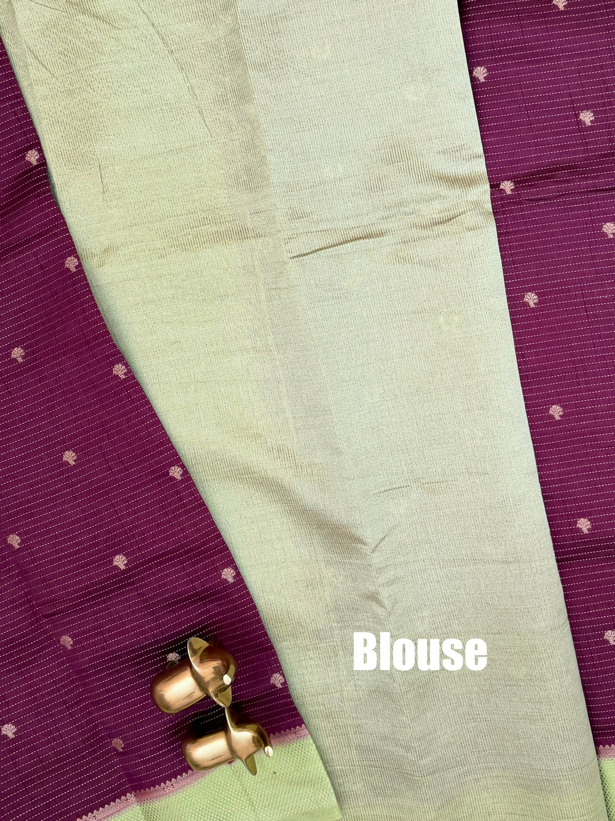Georgette Silk Saree - Wine with Green