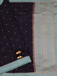 Georgette Silk Saree - Dark Blue with Blue