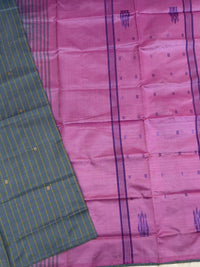 Chinnalampattu Saree - Grey with Pink