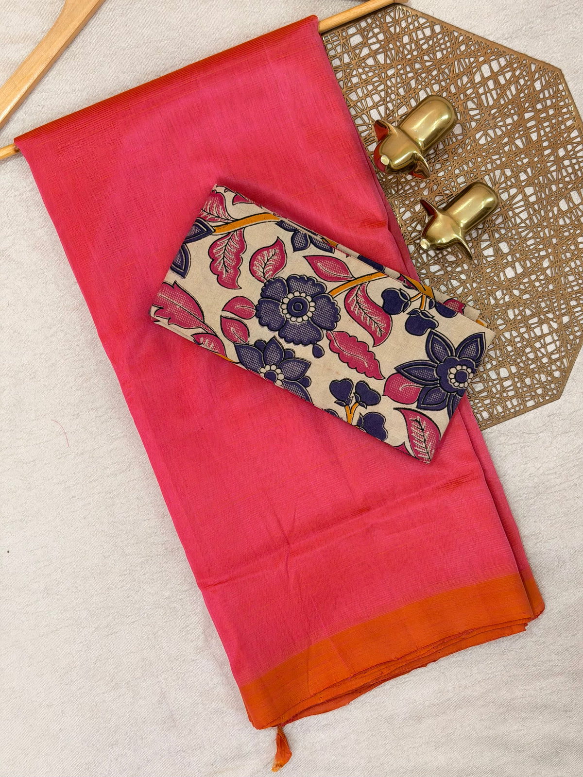 Handwoven Mangalagiri Plain Pattu Saree - Light Pink