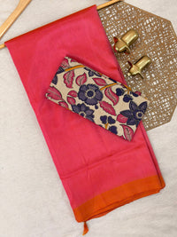 Handwoven Mangalagiri Plain Pattu Saree - Light Pink