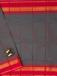 Chettinad Cotton Sarees - Dual Shade of Peacock Blue with Pink