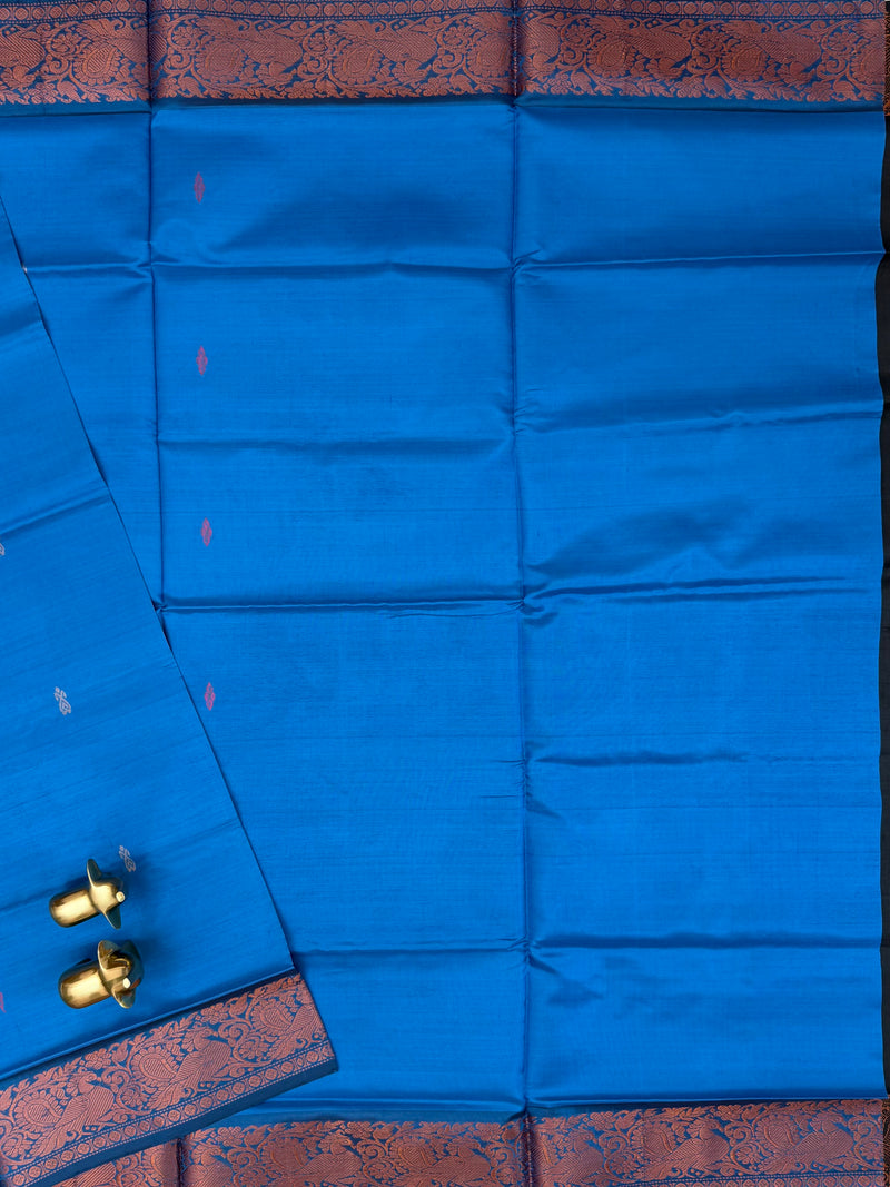 Chinnalampattu Border - Blue with Black