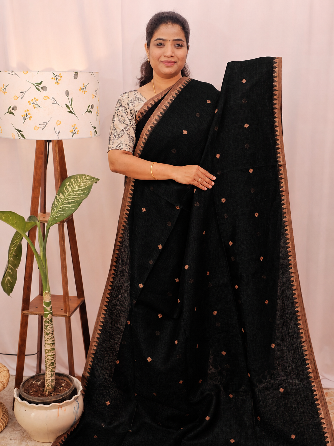 Pure Linen by Linen Sarees - Black