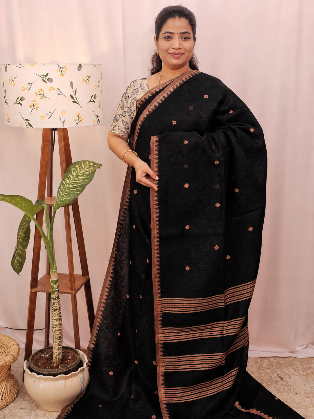 Pure Linen by Linen Sarees - Black