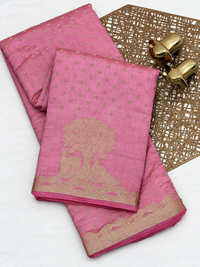 Tussar Silk Cotton Saree - Baby Pink