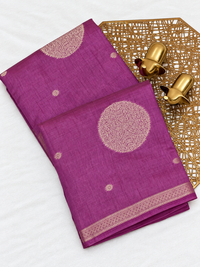 Tussar Silk Cotton Saree - Dark Lavender