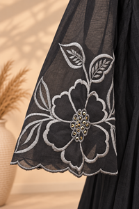 Premium Mul Chanderi 3 pcs Salwar Suit - Black