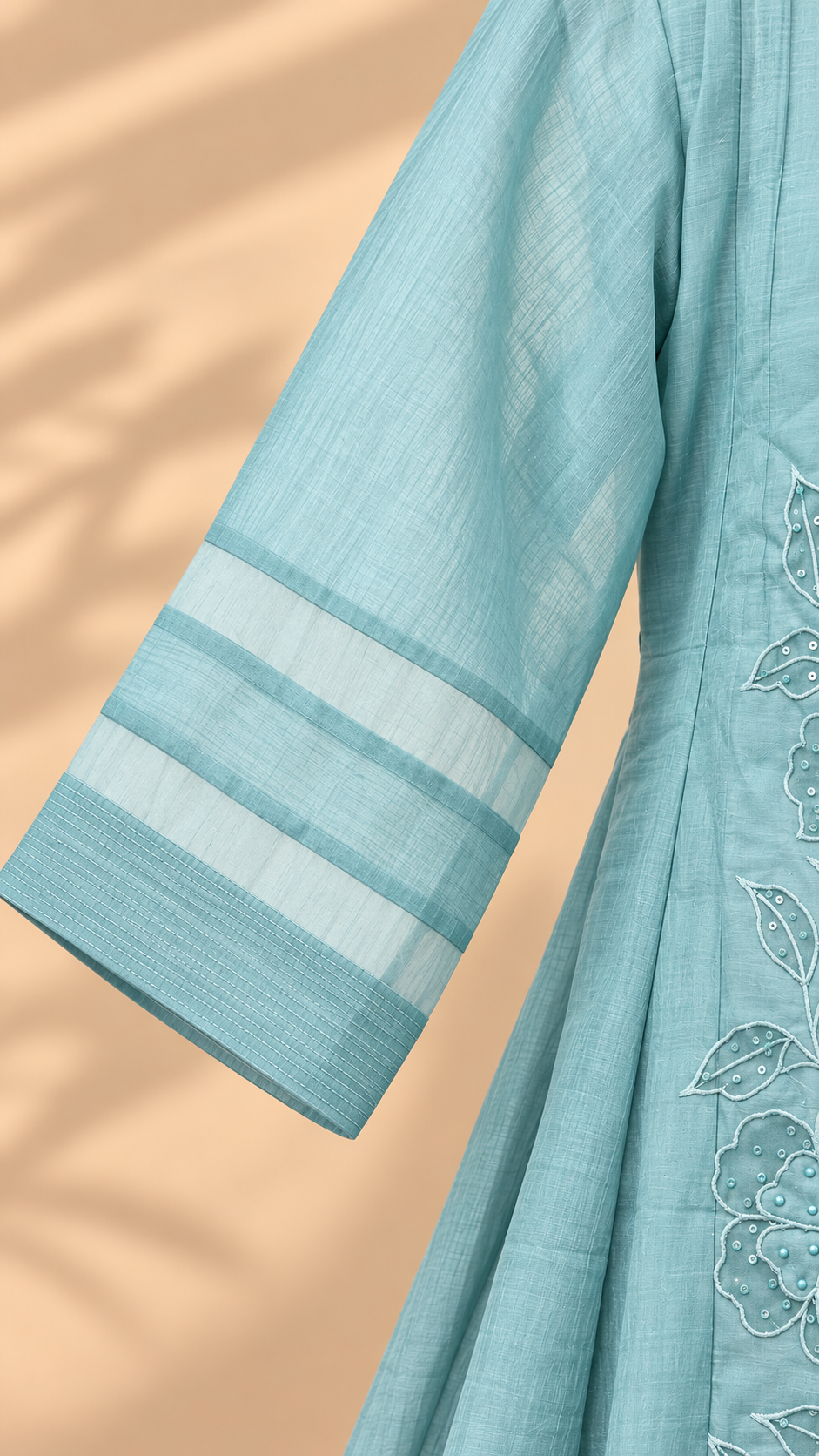 Premium Mul Chanderi 3 pcs Salwar Suit -  Sky Blue