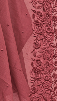 Premium Mul Chanderi 3 pcs Salwar Suit -  Dark Rusty Rose