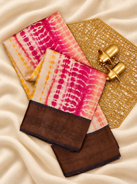 Pure Desi Tussar Silk  - Multi Shade Shibori