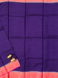 Semi Kathan Silk Saree - Purple with Pink