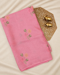 Premium Super Net Kota Saree - Pastel Pink