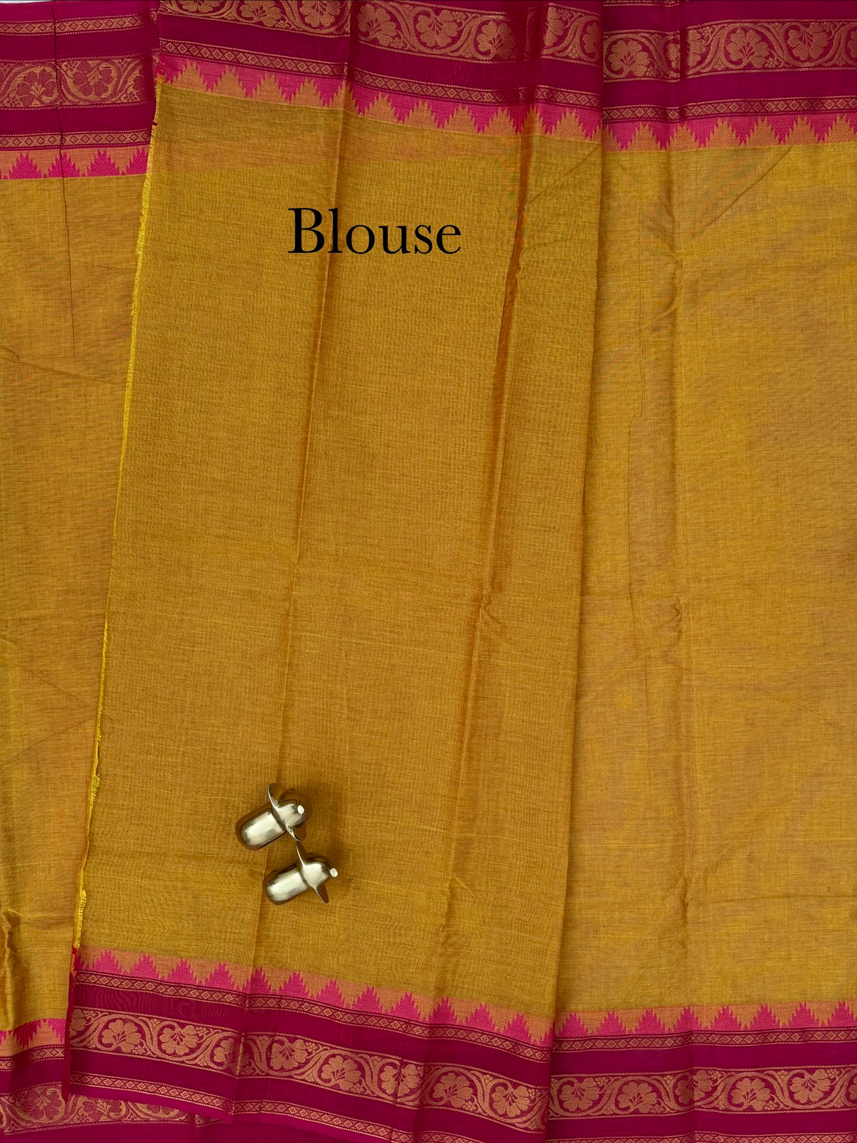Chettinad Cotton Sarees - Dual Shade Mustard Yellow with Pink