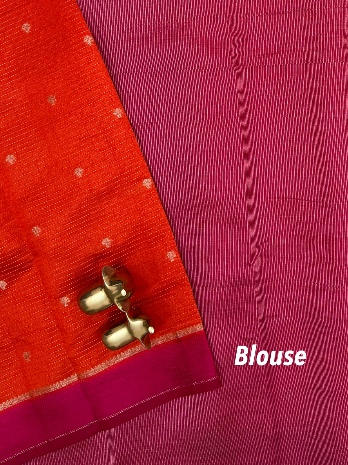 Georgette Silk Saree - Orange with Pink