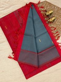 Chinnalampattu Saree - Grey with Red