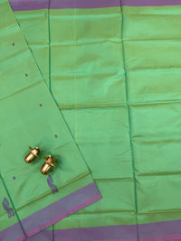 Chinnalampattu Saree - Green with Dual Shade Pink