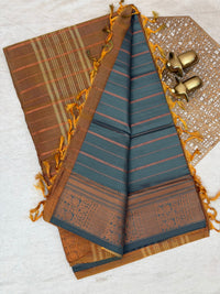 Chinnalampattu Border - Grey with Brown