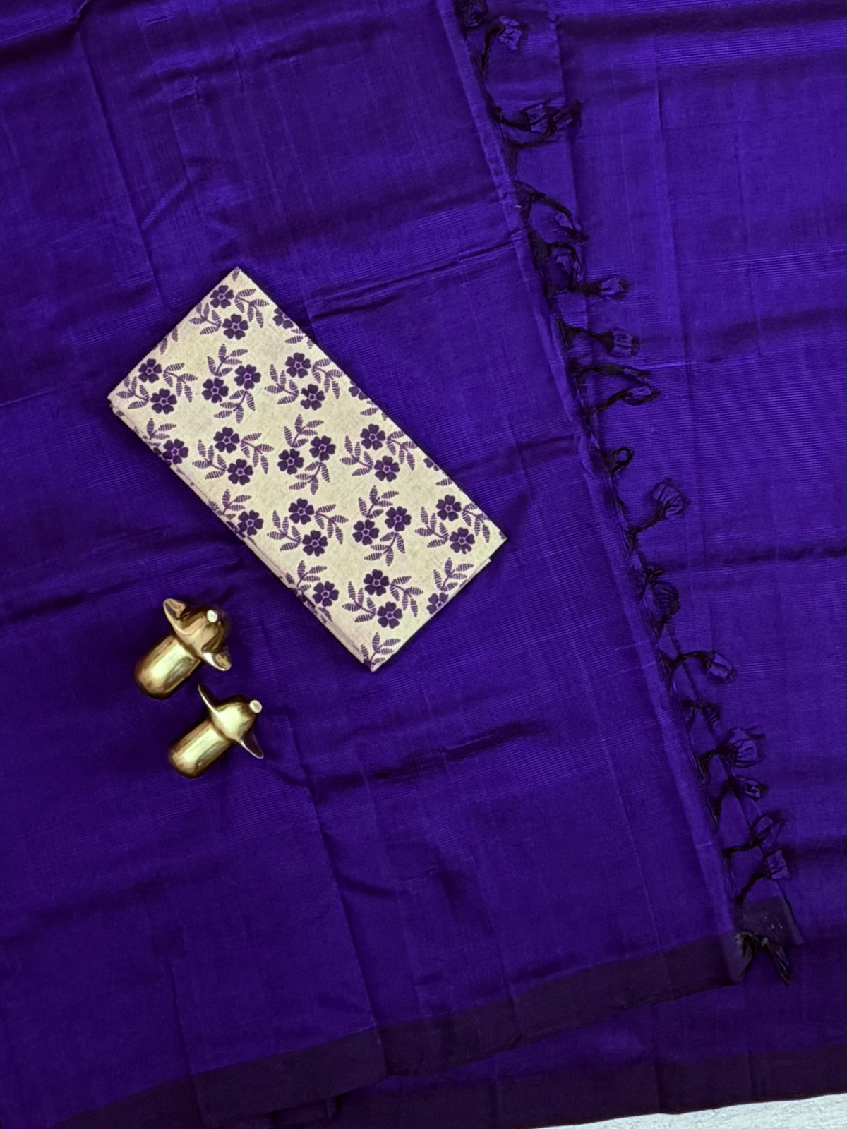 Handwoven Mangalagiri Plain Pattu Saree - Blue