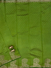 Tussar Silk Cotton Saree - Green