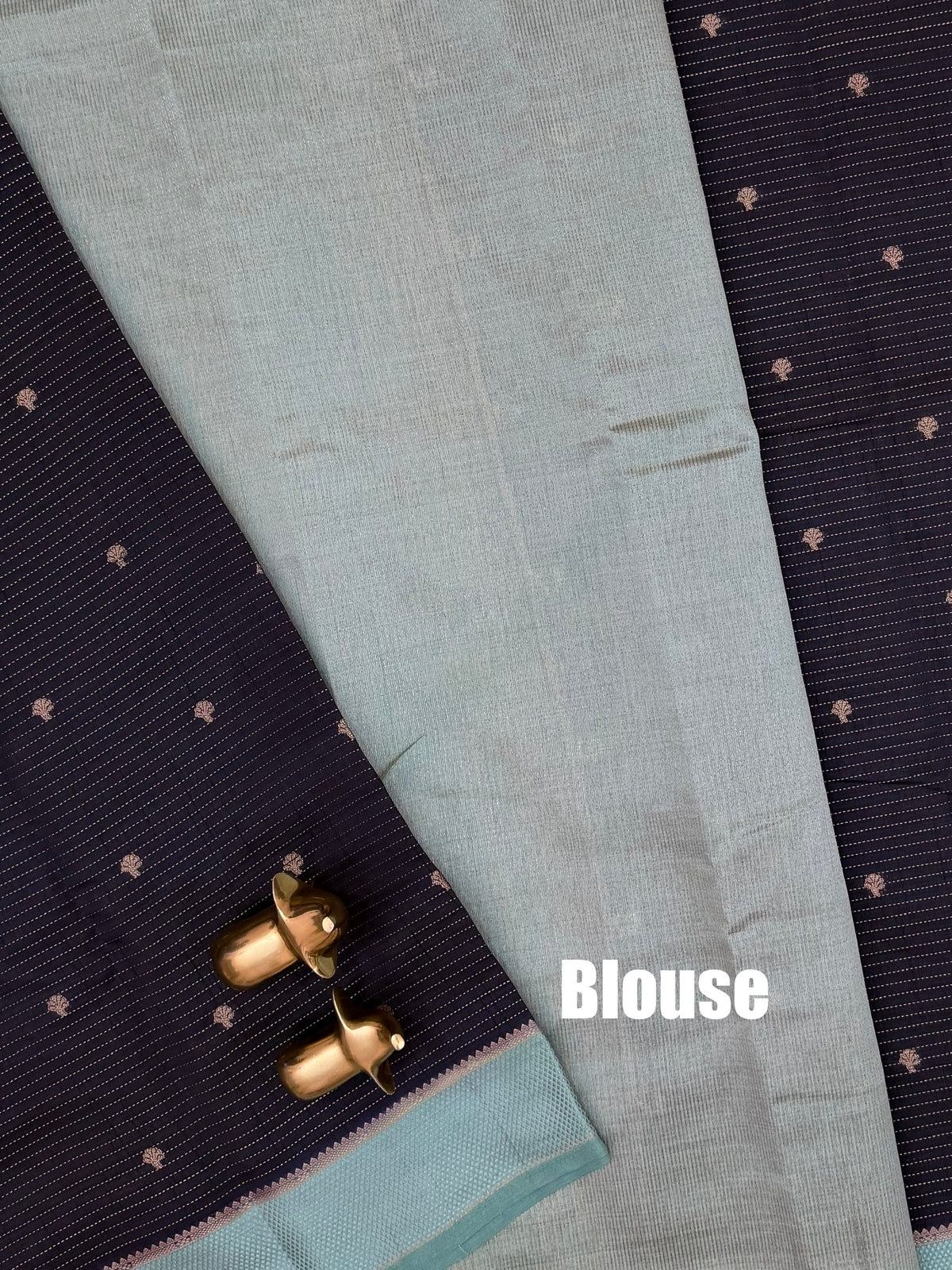 Georgette Silk Saree - Dark Blue with Blue