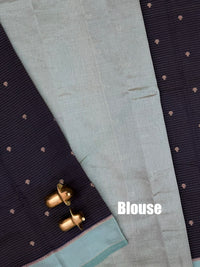 Georgette Silk Saree - Dark Blue with Blue