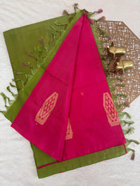 Chinnalampattu Saree - Pink with Green