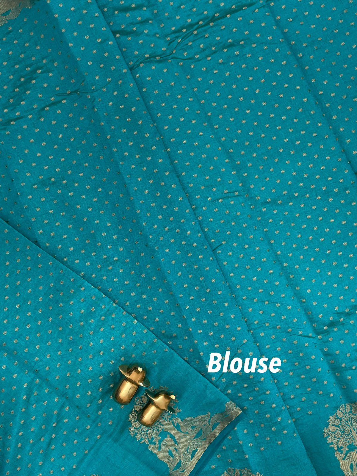 Tussar Silk Cotton Saree - Blue