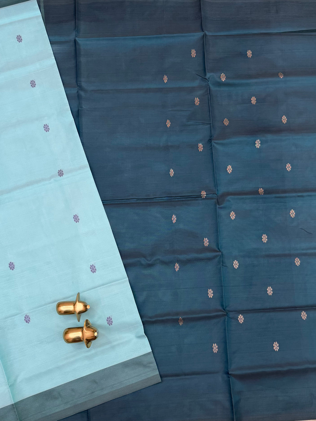 Chinnalampattu Saree - Pastel Blue with Green