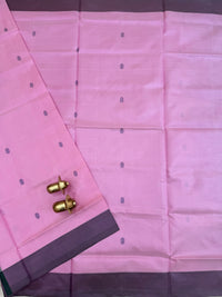 Chinnalampattu Saree - Pink with Dark Green