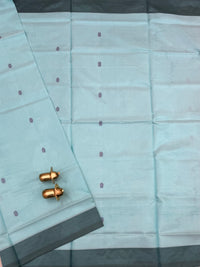Chinnalampattu Saree - Pastel Blue with Green