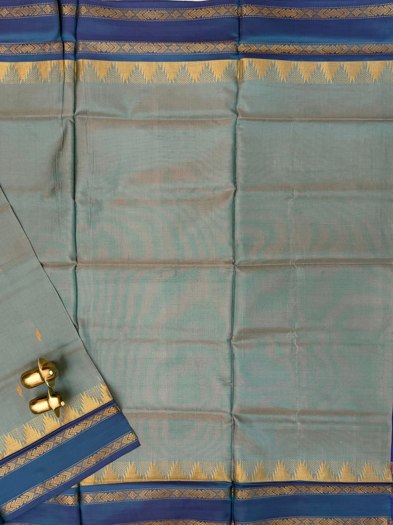 Chinnalampattu Border - Grey with Blue