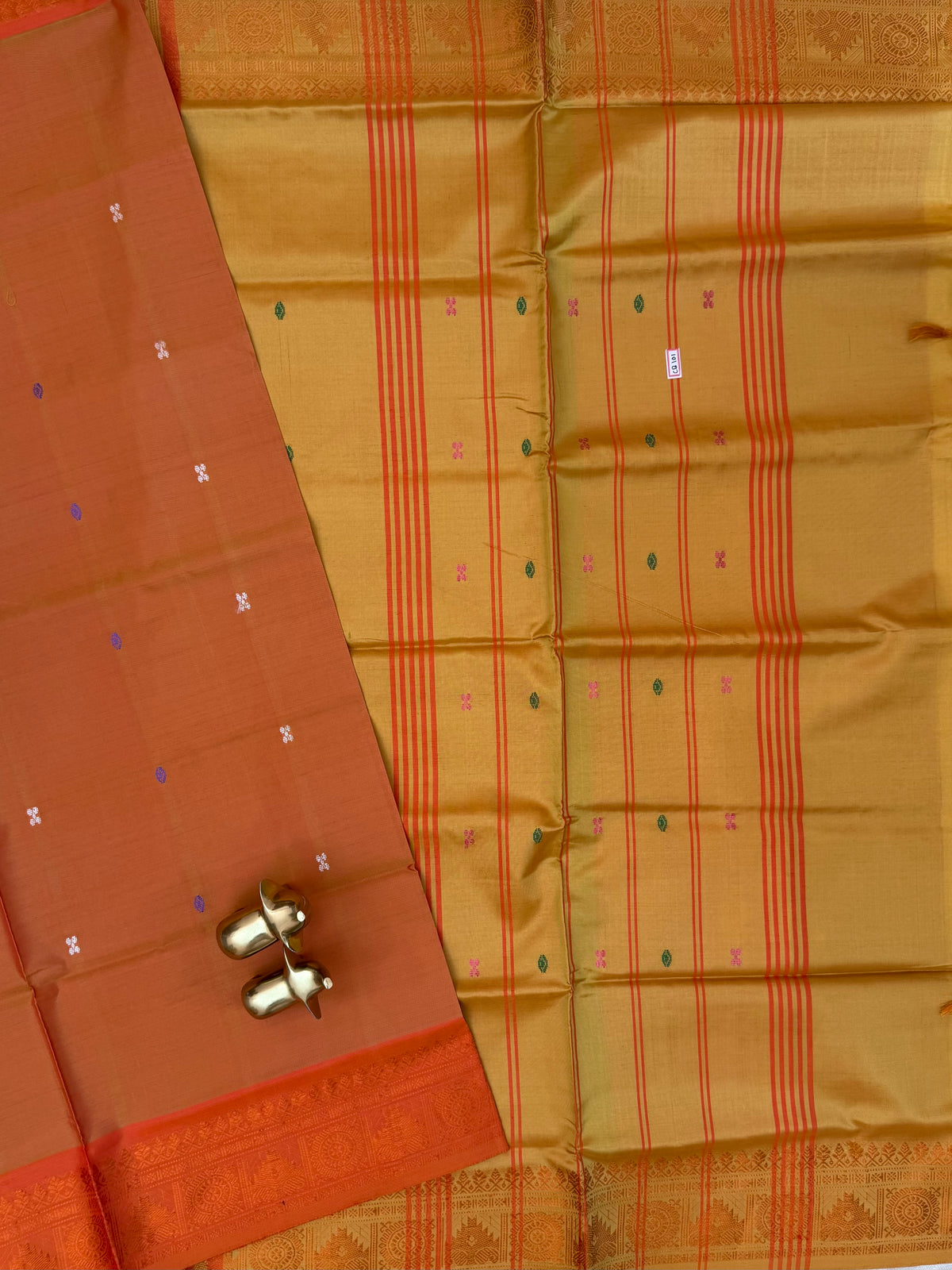 Chinnalampattu Border - Dual Shade of Orange and Yellow