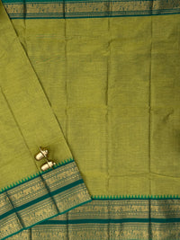 Chettinad Cotton Sarees - Light Green with Dark Green