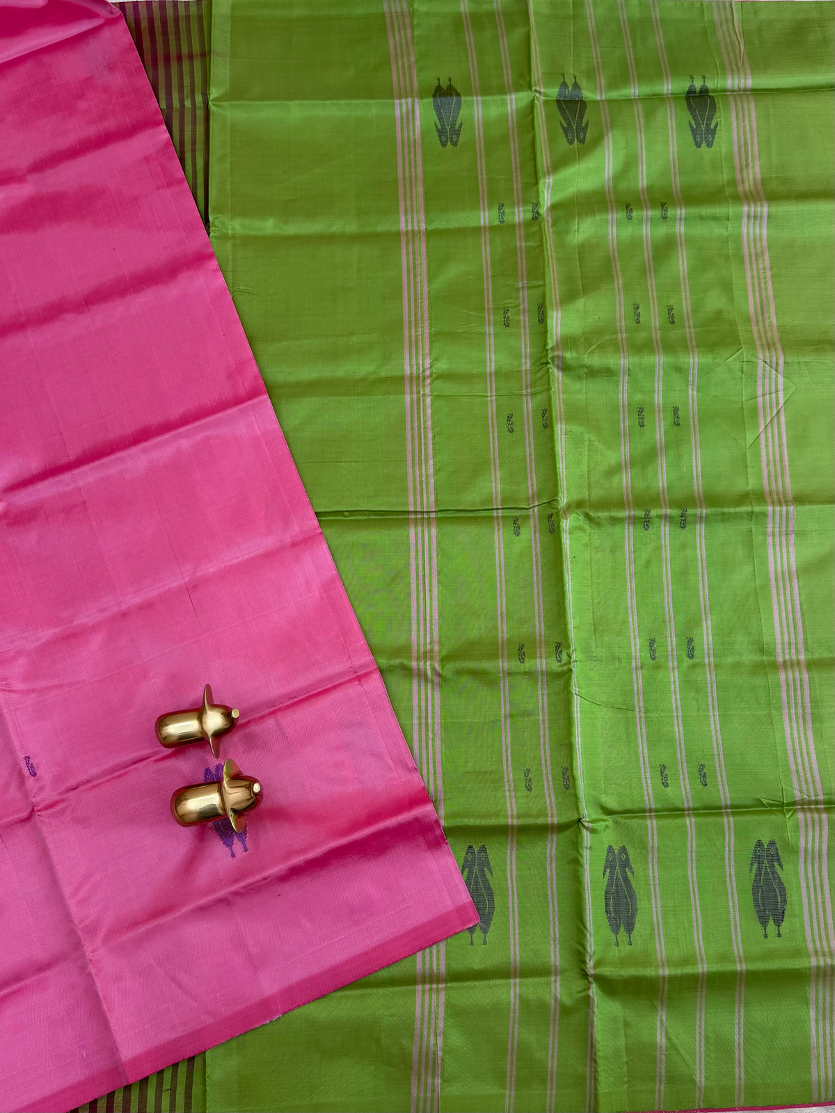 Chinnalampattu Saree - Pink with Green