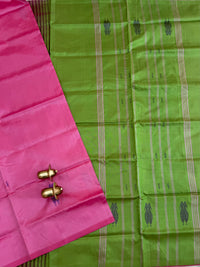 Chinnalampattu Saree - Pink with Green