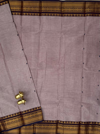 Chettinad Cotton Sarees - Dual Shade of Onion Pink with Dark Blue