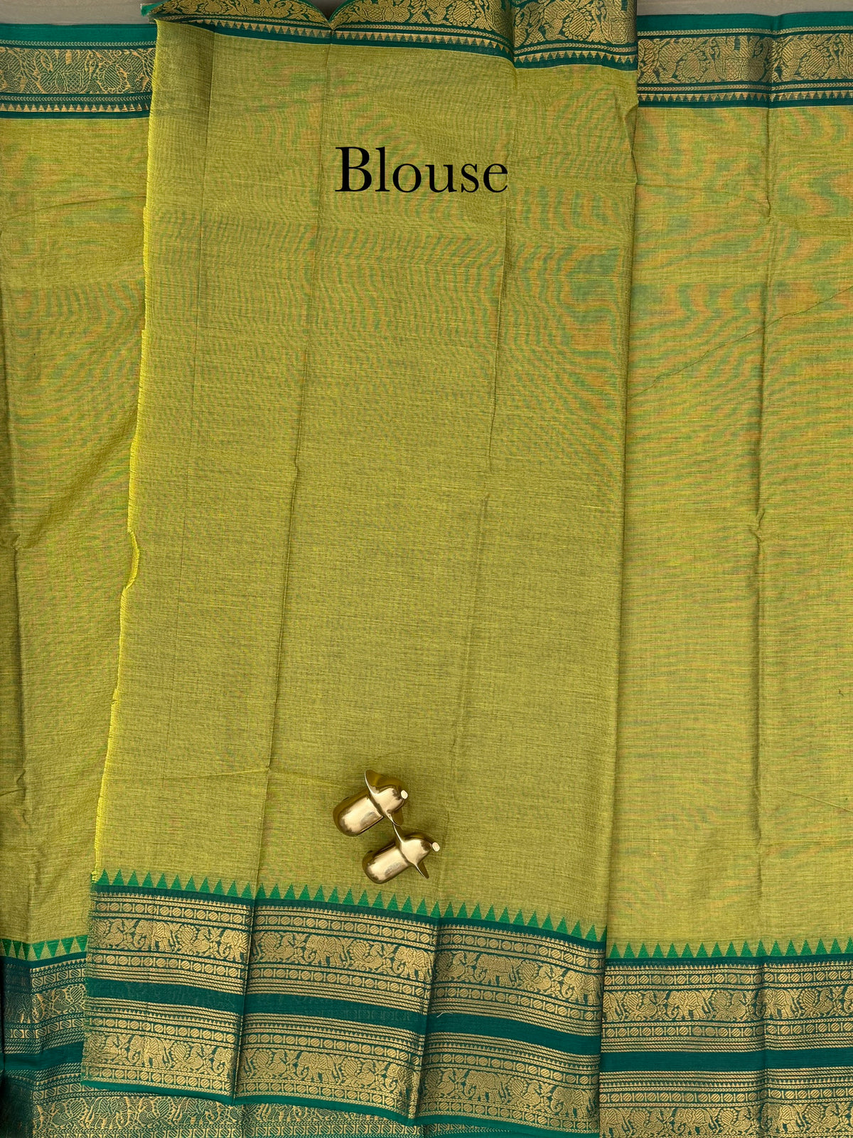 Chettinad Cotton Sarees - Light Green with Dark Green