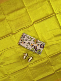 Handwoven Mangalagiri Plain Pattu Saree - Green