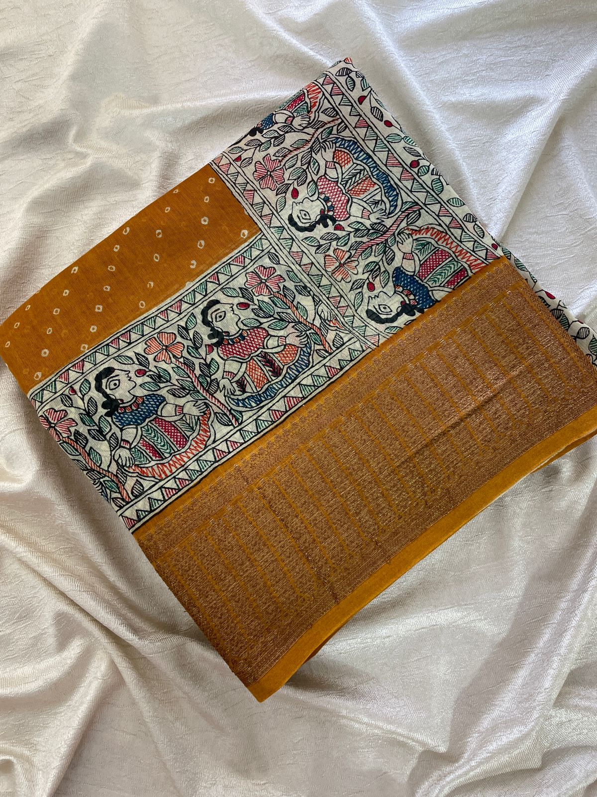 Pure Chanderi Butter Silk - Mustard Yellow