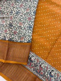 Pure Chanderi Butter Silk - Mustard Yellow