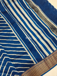 Pure Chanderi Butter Silk - Blue